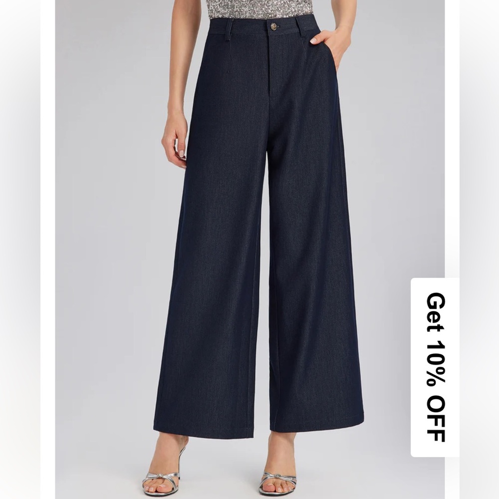 Rich Radi Qi’s Versatile Soft Straight Leg Wide Leg Pants Jeans NWT $299 SZ S